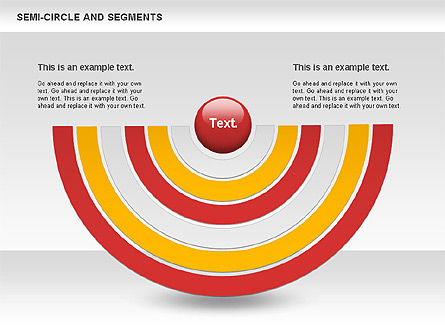 Segments and Semicircle, Slide 9, 00721, Pie Charts — PoweredTemplate.com
