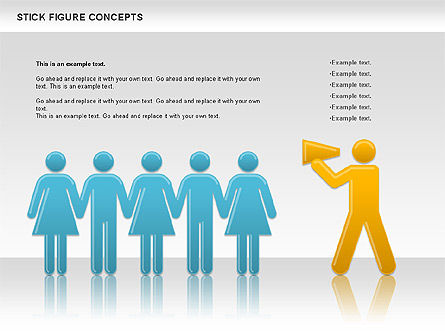 Stick Figure Shapes, PowerPoint Template, 00723, Shapes — PoweredTemplate.com