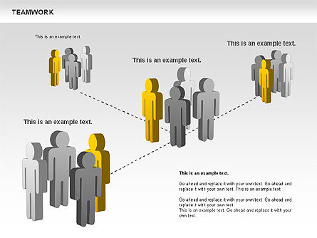 Teamwork com diagrama de alvos, Modelo do PowerPoint, 00725, Diagramas de Processo — PoweredTemplate.com