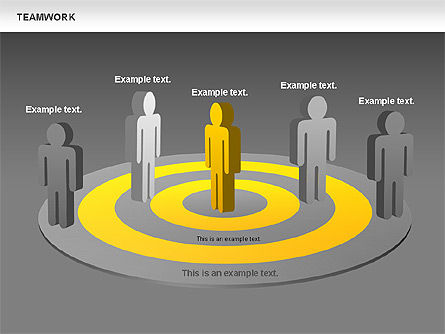 Travail d'équipe avec diagramme cible, Diapositive 12, 00725, Schémas de procédés — PoweredTemplate.com