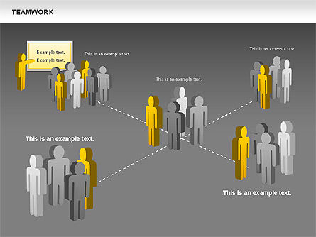 Teamwork with Targets Diagram, Slide 13, 00725, Process Diagrams — PoweredTemplate.com