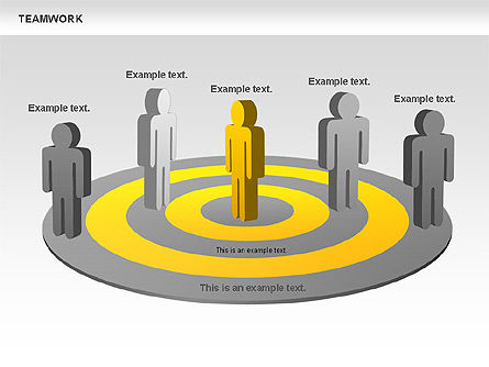 Teamwork with Targets Diagram, Slide 3, 00725, Process Diagrams — PoweredTemplate.com
