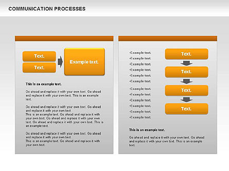 Kommunikationsprozess-Textfelder Diagramm, Folie 2, 00726, Prozessdiagramme — PoweredTemplate.com