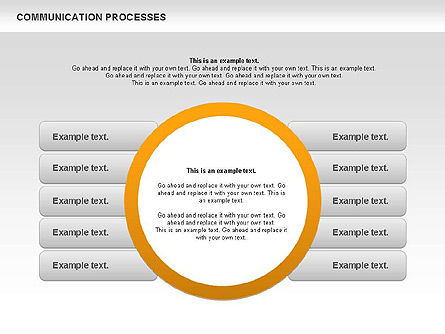 Diagrama de caixas de texto do processo de comunicação, Deslizar 3, 00726, Diagramas de Processo — PoweredTemplate.com