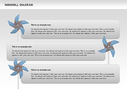 풍차 다이어그램, 슬라이드 6, 00728, 비즈니스 모델 — PoweredTemplate.com