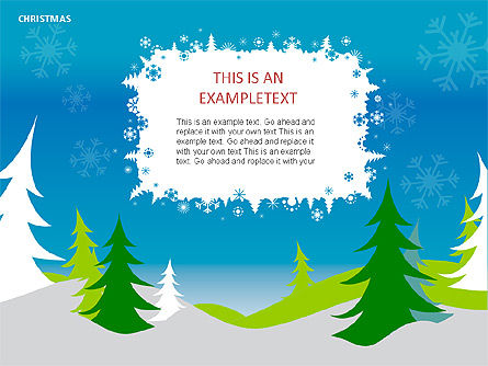크리스마스 모양과 다이어그램, 파워 포인트 템플릿, 00731, 모양 — PoweredTemplate.com