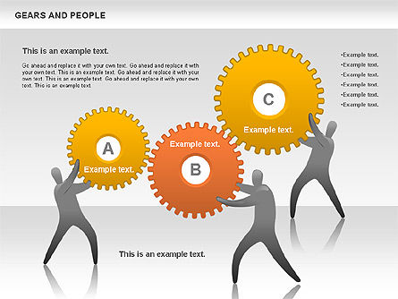 Engranajes y personas, Diapositiva 10, 00734, Formas — PoweredTemplate.com