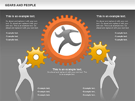 기어와 사람, 슬라이드 13, 00734, 모양 — PoweredTemplate.com