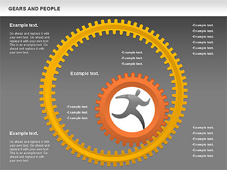 Engranajes y personas, Diapositiva 16, 00734, Formas — PoweredTemplate.com