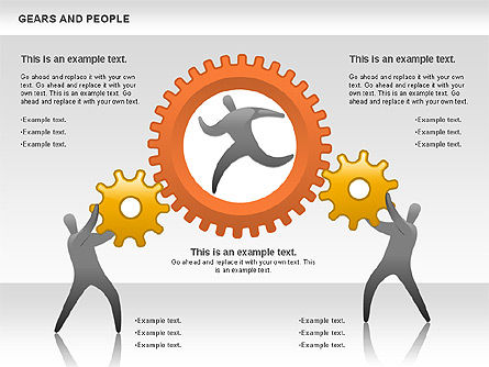 Engranajes y personas, Diapositiva 2, 00734, Formas — PoweredTemplate.com