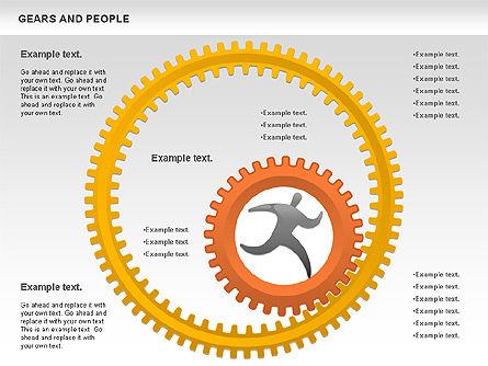 기어와 사람, 슬라이드 5, 00734, 모양 — PoweredTemplate.com
