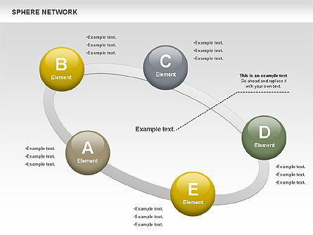 Sphere network, PowerPoint-sjabloon, 00736, Businessmodellen — PoweredTemplate.com