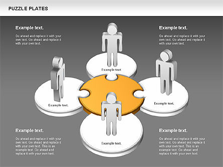 Placas del rompecabezas, Diapositiva 11, 00737, Diagramas de puzzle — PoweredTemplate.com