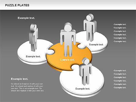 Placas del rompecabezas, Diapositiva 14, 00737, Diagramas de puzzle — PoweredTemplate.com