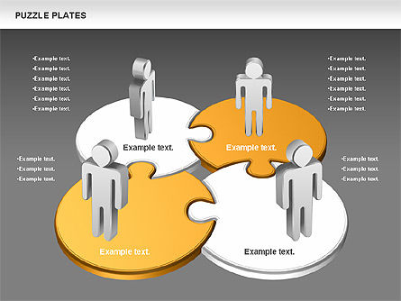 Placas del rompecabezas, Diapositiva 15, 00737, Diagramas de puzzle — PoweredTemplate.com