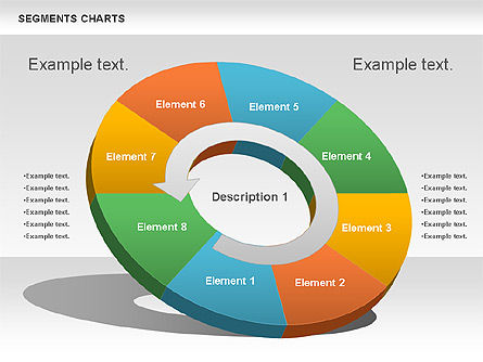 Tabla de segmentos, Plantilla de PowerPoint, 00739, Gráficos circulares — PoweredTemplate.com