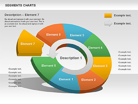 Graphique de segments, Diapositive 10, 00739, Diagrammes circulaires — PoweredTemplate.com