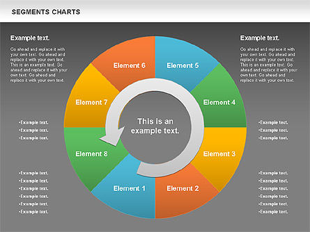 Segments chart, Deslizar 14, 00739, Gráficos circulares — PoweredTemplate.com