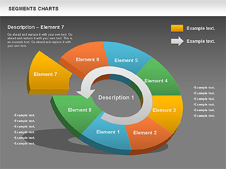 세그먼트 차트, 슬라이드 16, 00739, 파이 차트 — PoweredTemplate.com