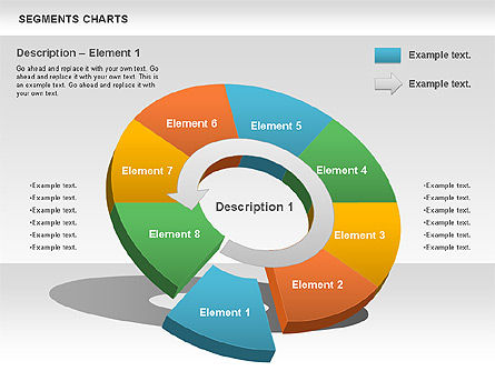 Graphique de segments, Diapositive 4, 00739, Diagrammes circulaires — PoweredTemplate.com