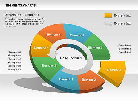 Tabla de segmentos, Diapositiva 6, 00739, Gráficos circulares — PoweredTemplate.com