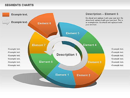 세그먼트 차트, 슬라이드 9, 00739, 파이 차트 — PoweredTemplate.com