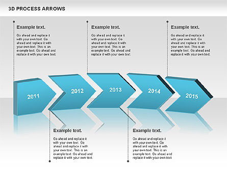 3d Werkwijze pijlen, PowerPoint-sjabloon, 00740, Procesdiagrammen — PoweredTemplate.com