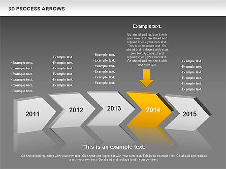 Flèches process 3d, Diapositive 16, 00740, Schémas de procédés — PoweredTemplate.com