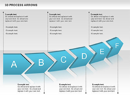 3Dプロセス矢印, スライド 8, 00740, プロセス図 — PoweredTemplate.com