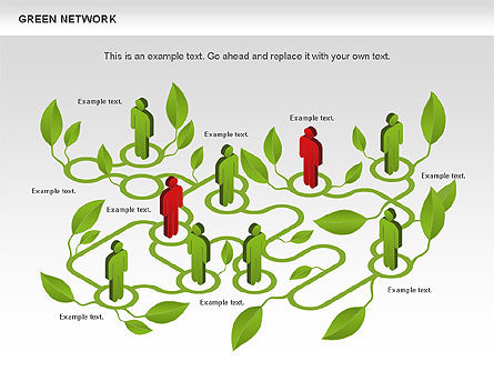Red verde, Plantilla de PowerPoint, 00743, Modelos de negocios — PoweredTemplate.com