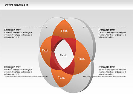 Diagramme de Venn, Modele PowerPoint, 00745, Modèles commerciaux — PoweredTemplate.com