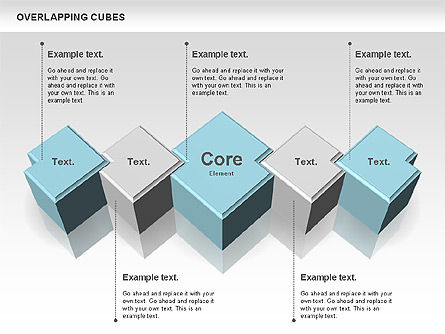  Cubos de sobreposição, Deslizar 8, 00746, Modelos de Negócio — PoweredTemplate.com