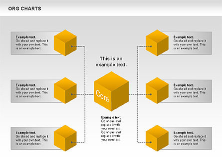 Organizational Chart with Cubes, Slide 10, 00749, Graph Charts — PoweredTemplate.com