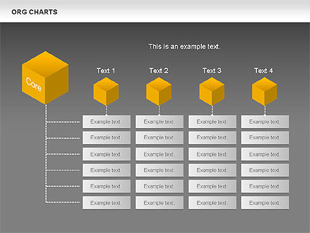 큐브와 조직도, 슬라이드 14, 00749, 그래프 차트 — PoweredTemplate.com