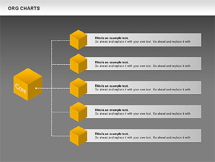 Organizational Chart with Cubes, Slide 15, 00749, Graph Charts — PoweredTemplate.com