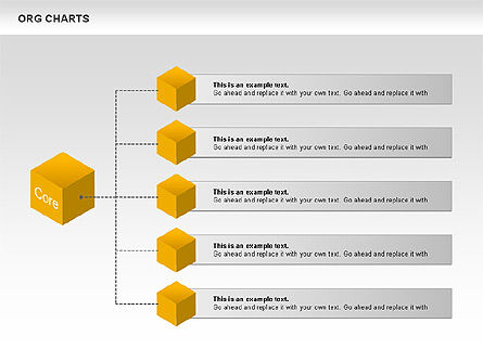 Organizational Chart with Cubes, Slide 5, 00749, Graph Charts — PoweredTemplate.com