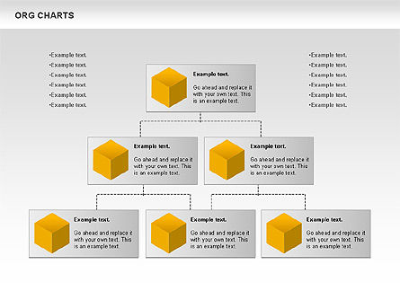 立方体の組織図, スライド 7, 00749, グラフチャート — PoweredTemplate.com