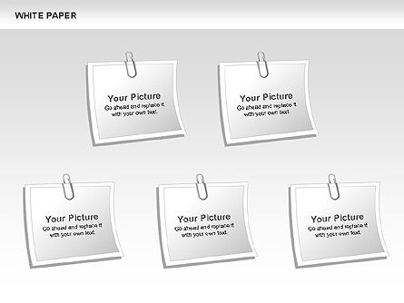 白い紙の形, スライド 3, 00754, 図形 — PoweredTemplate.com