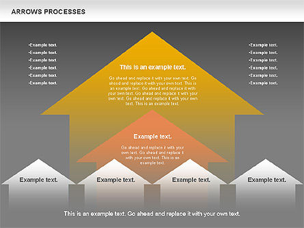 Processus de flèches, Diapositive 11, 00758, Schémas de procédés — PoweredTemplate.com