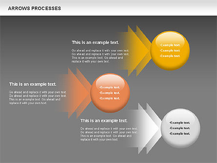 Processus de flèches, Diapositive 14, 00758, Schémas de procédés — PoweredTemplate.com