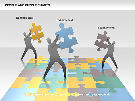 Mensen en puzzels, Dia 12, 00759, Puzzeldiagrammen — PoweredTemplate.com