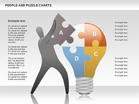 사람과 퍼즐, 슬라이드 5, 00759, 퍼즐 도표 — PoweredTemplate.com