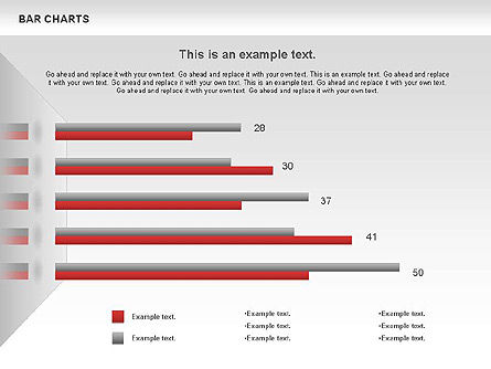 Bar charts coleção, Modelo do PowerPoint, 00760, Modelos de Negócio — PoweredTemplate.com