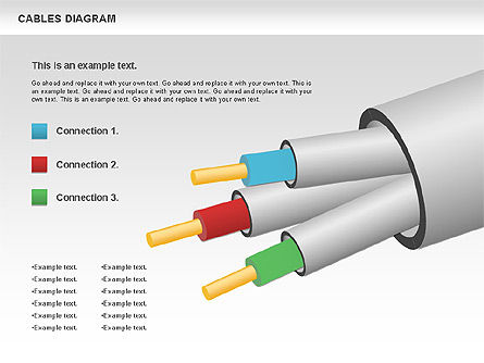 Diagrama de cabos, Modelo do PowerPoint, 00762, Diagramas de Etapas — PoweredTemplate.com