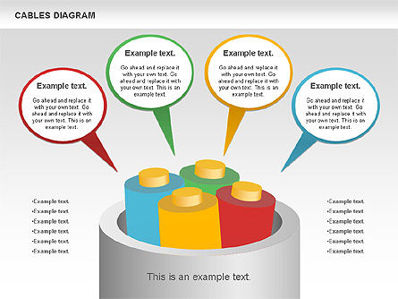 케이블 다이어그램, 슬라이드 8, 00762, 단계 도표 — PoweredTemplate.com