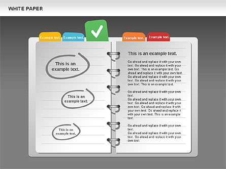 White Paper Shapes with Colorful Marks, Slide 10, 00765, Shapes — PoweredTemplate.com