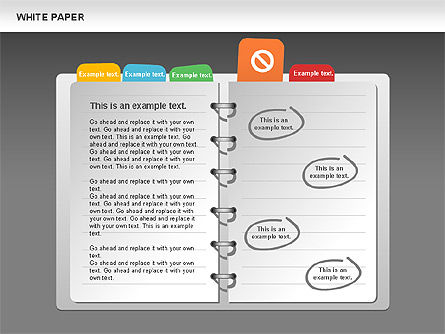 White Paper Shapes with Colorful Marks, Slide 11, 00765, Shapes — PoweredTemplate.com