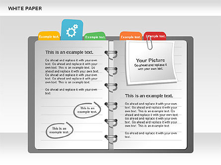 White Paper Shapes with Colorful Marks, Slide 3, 00765, Shapes — PoweredTemplate.com