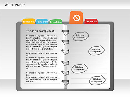 White Paper Shapes with Colorful Marks, Slide 5, 00765, Shapes — PoweredTemplate.com
