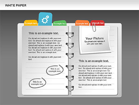White Paper Shapes with Colorful Marks, Slide 9, 00765, Shapes — PoweredTemplate.com